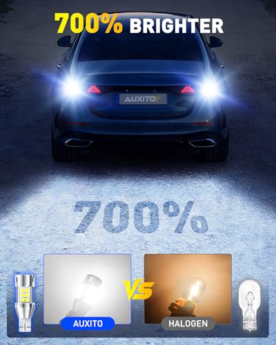 Image of AUXITO 912 921 LED Reverse Light Bulbs, 700% Ultra Bright T15 W16W 906 904 LED Backup Lights with 3030-Chipsets, CANBUS Ready Plug and Play with Cooling Fan for License Plate Reverse Light, Pack of 2