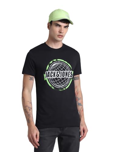 Image of JACK & JONES Men's Cotton Solid Slim Fit T-Shirt