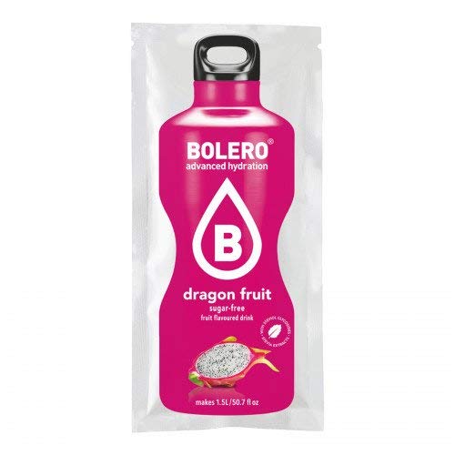 BOLERO Drinks 96 bustine da 9 grammi gusto DRAGON FRUIT - Preparato istantaneo per Bevande con Stevia e Vitamina C e Senza Zucchero