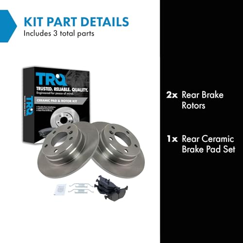 Image of TRQ Rear Ceramic Brake Pad and Rotor Set