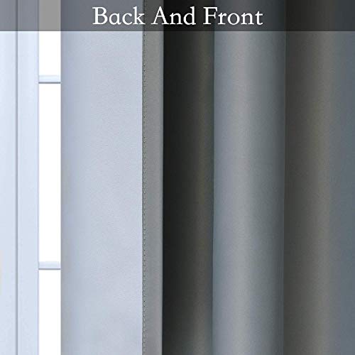 Image of SimpleHome Grey to Grey White Ombre Room Darkening Curtains 84 Inch | Curtains for Living Room,Light Blocking Thick Thermal Insulated Grommet Window Curtains Drapes for Bedroom, 2 Panels,52Wx84L