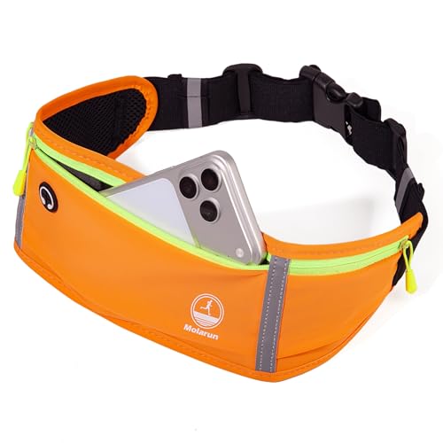 Image of Running Belt Slim Fanny Pack Jogging Pouch Phone Holder Waist Pack - Orange