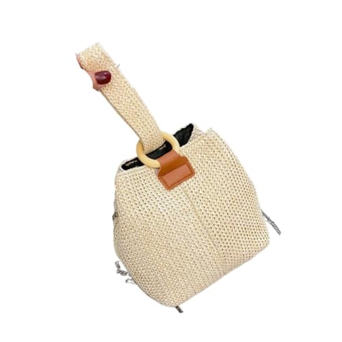 Straw Bag Versatile Crossbody Bucket Bag Fresh Handbag Woven Bag Forest Beach Straw Bag Women Straw Beach Bag