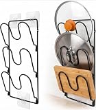 2 Pack Pot Lid Organizer Rack for Cabinet Door/Wall, 6-Tier Pot Lid Holders inside Cabinet Door, No...