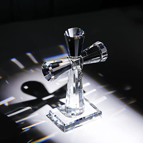 Image of YWHL Handmade Crystal Cross Standing Religious Gifts for Women Men