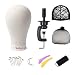 YEBO 23 Inch Polyurethane Canvas Block Head Wig Display Stying Mannequin Head With Stand for Making Wigs