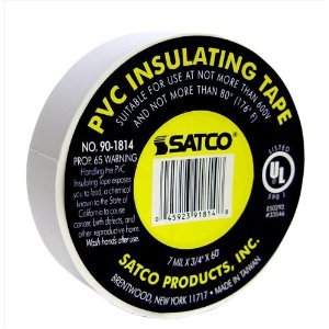 Satco 90/1814 PVC Insulating Electrical Tape, 60' Length x 3/4