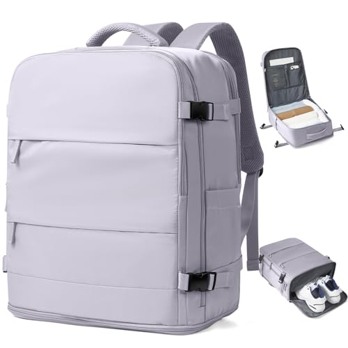coowoz Mochila de viagem grande para mulheres homens mochila de ginástica impermeável com compartimento para laptop, Roxa, Large