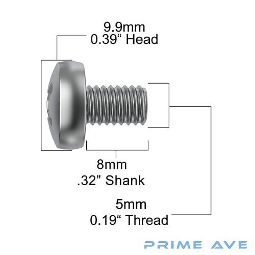 PRIME AVE Stainless Steel License Plate Screws for License Plates, Frames, Covers - Front/Rear Rust Proof Car Tag Screws - Licence Plate Screw Set Compatible with BMW (Pack of 8)