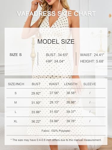 Image of Womens Polka Dot Satin Halter Neck Dress V Neck A Line Flattering Figure Date Night Out Dress