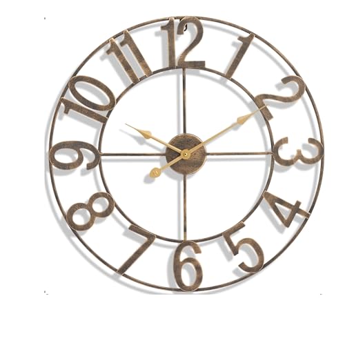 Horloge murale décorative blanche en métal pour salon contemporain