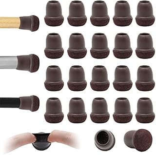 20PCS Chair Leg Floor Protectors ZOCONE Round Chair Leg Covers 0.55-0.75in Small Brown Table Feet Covers with Wrapped Felt Anti-Slip Chair Leg Caps Silicone Chair Leg Protectors-No Scratches No Noise