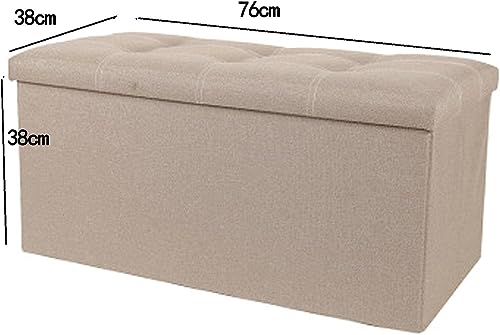 Tabourets de pied pour le salon et banquette d'entrée chaleureuse en lin - 3