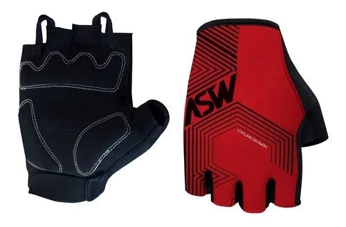 Luva Bike Asw Flex Polygon Meio Dedo Femi Vermelha