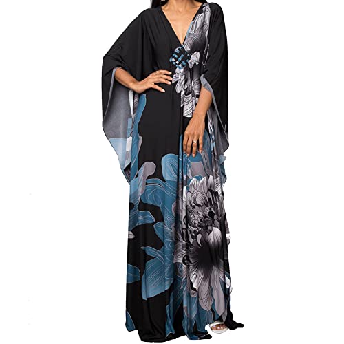 XIVISTO Damen Kaftan Strandkleid Lange Boho Maxikleid Elegante Strandponcho...