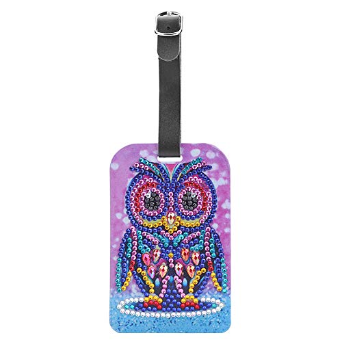 Etiquetas de bagagem para presentear com DIY em formato especial, pintura em diamante, couro de páss