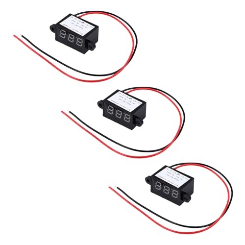 BRIGHTFUFU 3個 防水ミニデジタル電圧計 線式逆極性保護付き 耐久製 車両 バッテリーモニター用電圧チェッカー