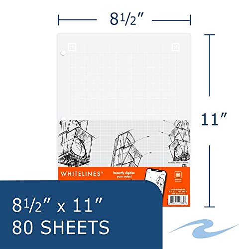 Roaring Spring Whitelines Engineering Pad, Digitally Download Your Notes With Free App, Premium Gray Paper, 8.5" X 11" 80 Sheets #TOP1