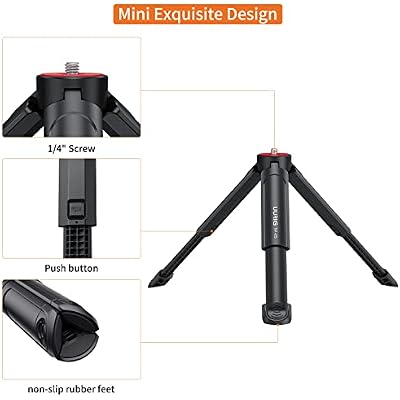 UURIG TP05 Extendable Mini Camera Tripod, Portable Selfie Stick Handle Grip Desktop Webcam Tripod with 1/4 Screw for DSLR Camera Webcam Phone Holder Selfie Stick Vlog Tripod