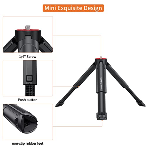 UURIG Mini tripé extensível para câmera, portátil, cabo de selfie com cabo de webcam, com parafuso d
