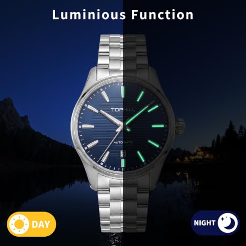 Image of TOPHILL Men Watches Automatic Mechanical Watches - Dive, GMT, Chronograph & Dress Styles | 316L Stainless Steel, Sapphire Crystal, Ceramic Bezel | 5ATM-300M Waterproof with Super Luminous | Classic Business & Sport Casual