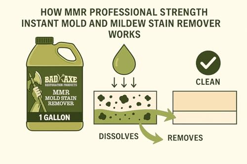 bad axe mmr instant mold stain and mildew stain remover - professional strength contractor grade cleaning solution professional quality formula odor removal 1 gallon 1
