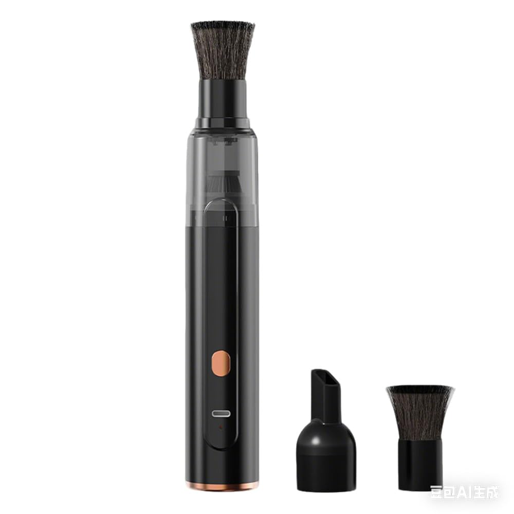 FYKTIK Mini Cordless Handheld Vacuum Cleaner, Portable Desk Vacuum for Coffee Grounds and Keyboard Dust, Rechargeable Small Car Vacuum, 42000 RPM Motor, Black