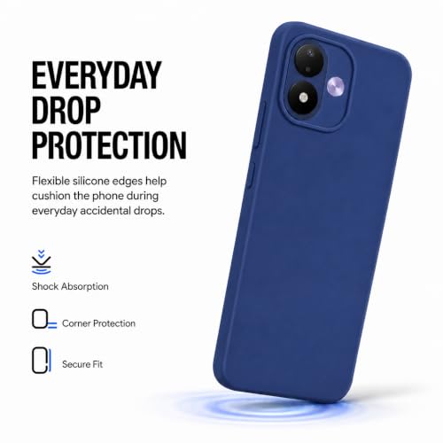 Image of FIRST MART Matte Silicone Back Cover for Redmi Note 17 - Blue