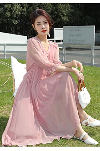 Robe en soie de mûrier fluide pour vacances et bord de mer