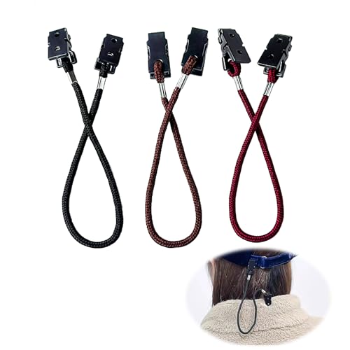 3Pcs Hat Retainer Clips Windproof Fishing Caps Straps Retainer Keeper for Outdoor Camping Travel Golfing Boating Sailing Hiking Climbing Running Glasses Chain Neck Strap Anti-Lost Tool Easy to Remove