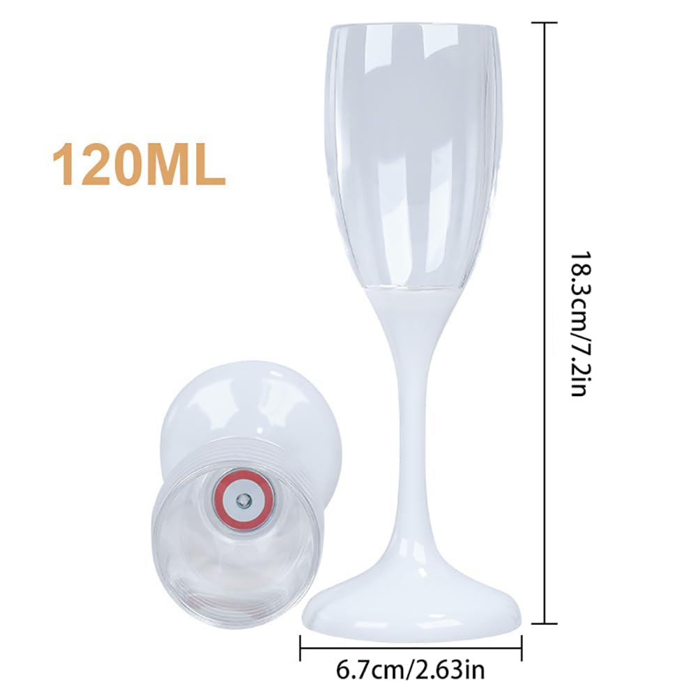 6pcs Champagnerkelche Champagnerflöten leuchtende Tassen LED leuchtende Cocktailgläser Champagnerflöten leuchtet im Dunkeln, Champagner Glas Champagnergläser für Hochzeit Weihnachten
