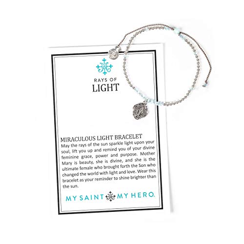 My Saint My Hero "Rays of Light Bracelet – Hand-Beaded Reminder of Divine Light & Grace with Blessed Mary Medal - Feminine Grace and Spiritual Connection2