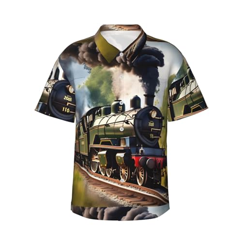 Chemise hawaïenne Steam Little Train fluide contre la chaleur des mariages en été
