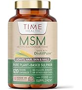 DistilPure MSM - Plant-Derived Sulphur 1000mg Capsules - UK Manufactured - Zero Additives - Pullu...