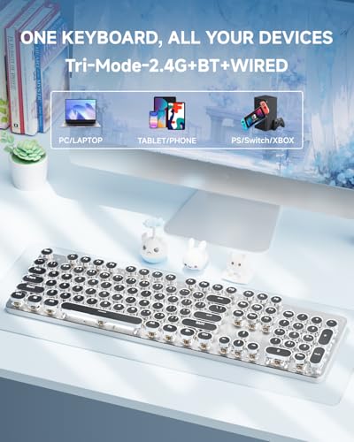 Teclado Mecánico Inalámbrico TK950 Retro Bluetooth miniatura 3