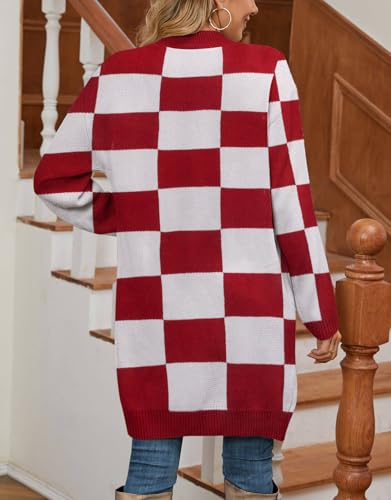 Alsol Lamesa Women's Long Sleeve Cute Cardigan Sweaters V Neck Open Front Ribbed Knit Heart Sweater Coat3