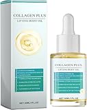 Aceite corporal reafirmante con colágeno Plus, suero reafirmante con colágeno antienvejecimiento, reduce las líneas finas y las arrugas, para cuello, escote y parte superior de los brazos