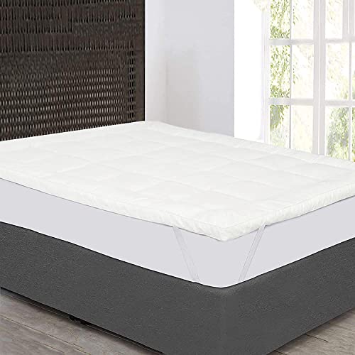 Image of 1200GSM Hollow Fibre Mattress Padding /Topper White for Twin Bed-48 Inch X 75 Inch
