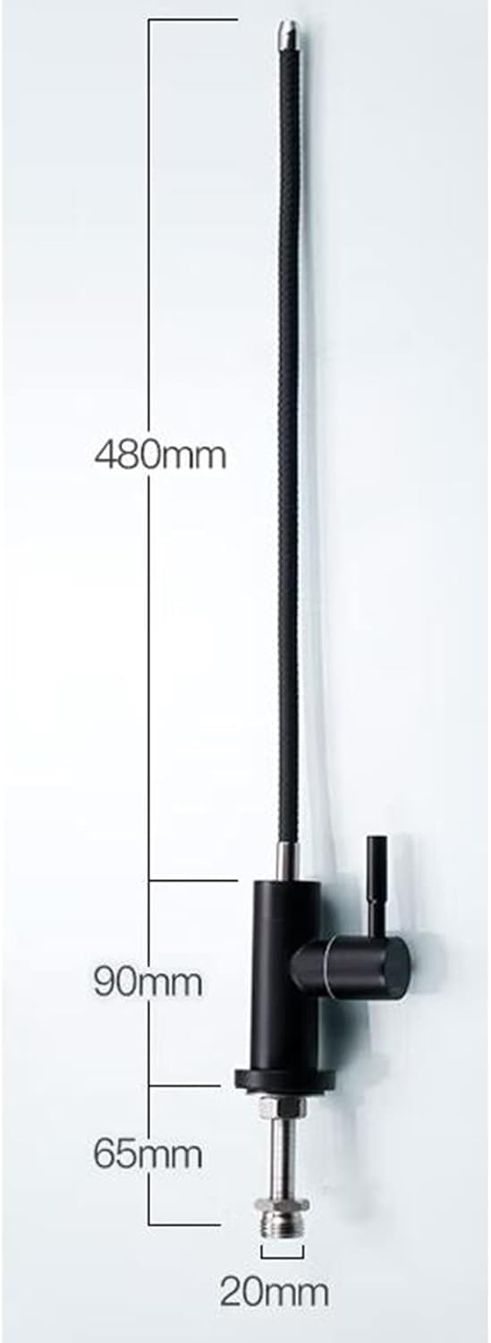 Rubinetto da Cucina per Acqua Potabile in Acciaio Inox Girevole con Filtro, Colore Nero.