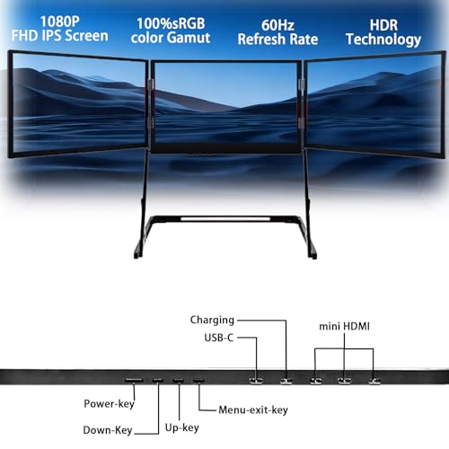 Image of Laptop Dual Monitors, Display Extender, 15.6-inch Portable Laptop Screen Extender, Multi-Screen Collaboration Improves Productivity, for Programmers, Designers, and Office Workers