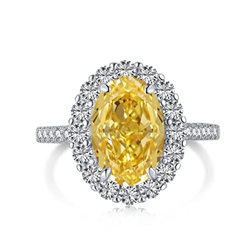 GemKing DY120168-S-W-HB-9 New Designs High Carbon Diamond Oval Eternity Jewelry Engagement Anniversary Royal Pure CZ 8A Silver s925 Wedding Rings