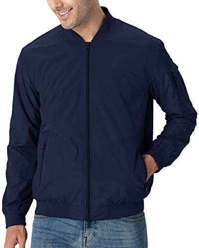 Image of TBMPOY Men's Windproof Bomber Jackets Lightweight Track Jackets Windbreaker Outdoor Golf Fashion Coat