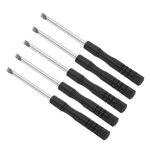 CoCud Mini Tournevis Plat, Taille 3,0 mm, Longueur 80 mm, Tournevis à Tête Plate en Acier au Carbone avec Poignée Antidérapante - (pour Lunettes, Montres), 5 Pièces