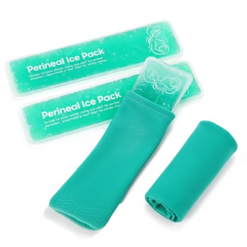 Image of Perineal Cooling Pad, Postpartum Cold Packs Gel Bead Ice Pack Cold Therapy for Women After Pregnancy and Delivery, 2 Ice Pack and 3 Cover (Green Gel Ice Pack)