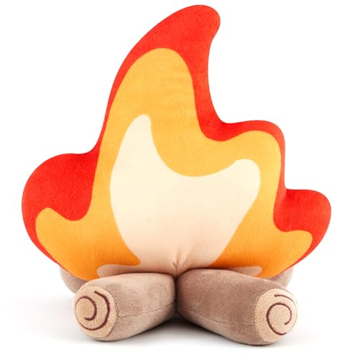 Image of PullCrease 1 Pack Campfire Plush Toys Fake Fire Firewood Plush Pillow for Camping S'More Birthday Party Scene Setting Room Decoration and Woodland Forest Nursery Classroom Decor
