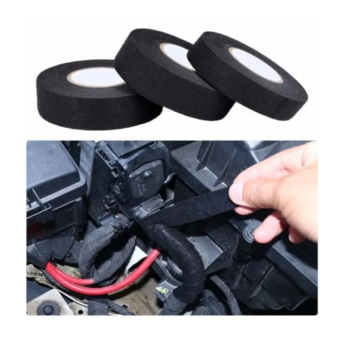 Cinta de tela autoadhesiva resistente para organizar cables negros de 25mm 6