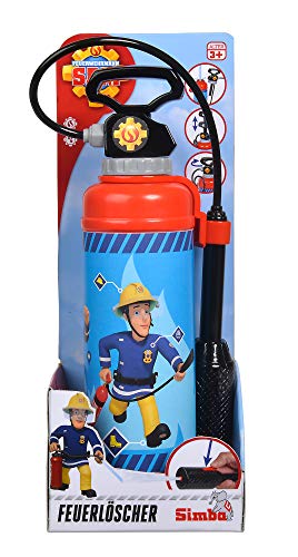 Simba 109252398 - Feuerwehrmann Sam Feuerlöscher Pro, mit Druckluftmechanismus, Tankvolumen: 900ml, 31cm, für Kinder ab 3 Jahren