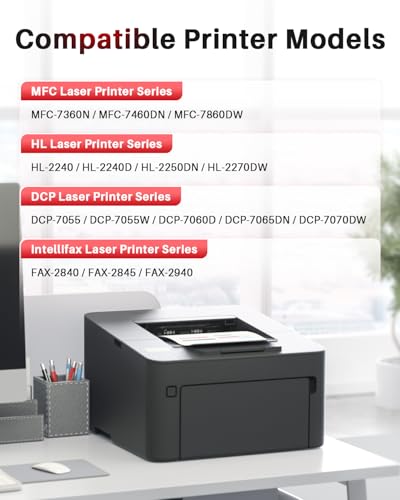 Toner TN2220 noir compatible pour corriger les impressions pâles sur MFC-7360N - 2
