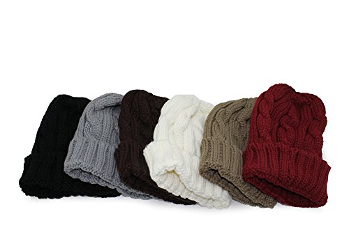 Newbee Fashion Accessories Cloud 9 -"Laura Beanie Thick Knit Oversized Skullie Balaclava Snow Cap Hat