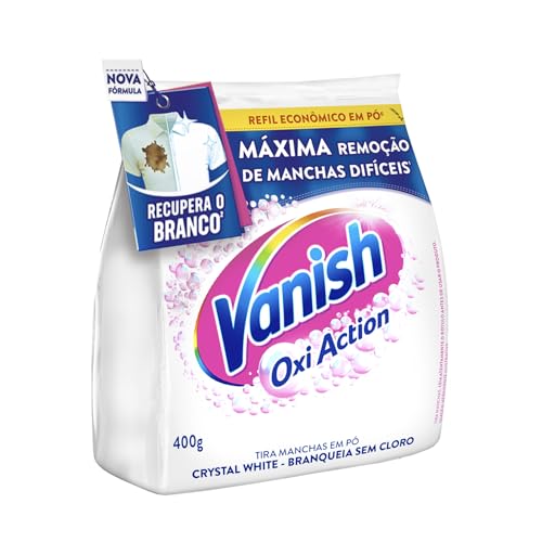 Vanish Tira Manchas Em Pó Crystal White Oxi Action 400G Para Roupas Brancas Refil Econômic... Vanish Tira Manchas Em Pó Crystal White Oxi Action 400G Para Roupas Brancas Refil Econômic...